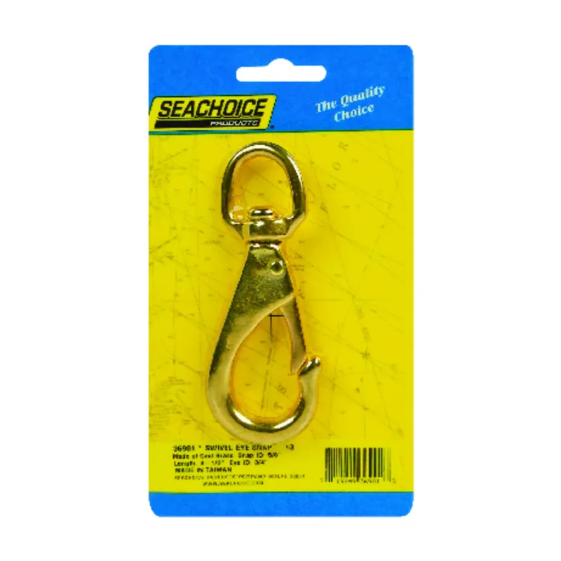 Seachoice Cast Brass Brass 4-1/2 In. L Swivel Eye Snap Hook 1 Pk