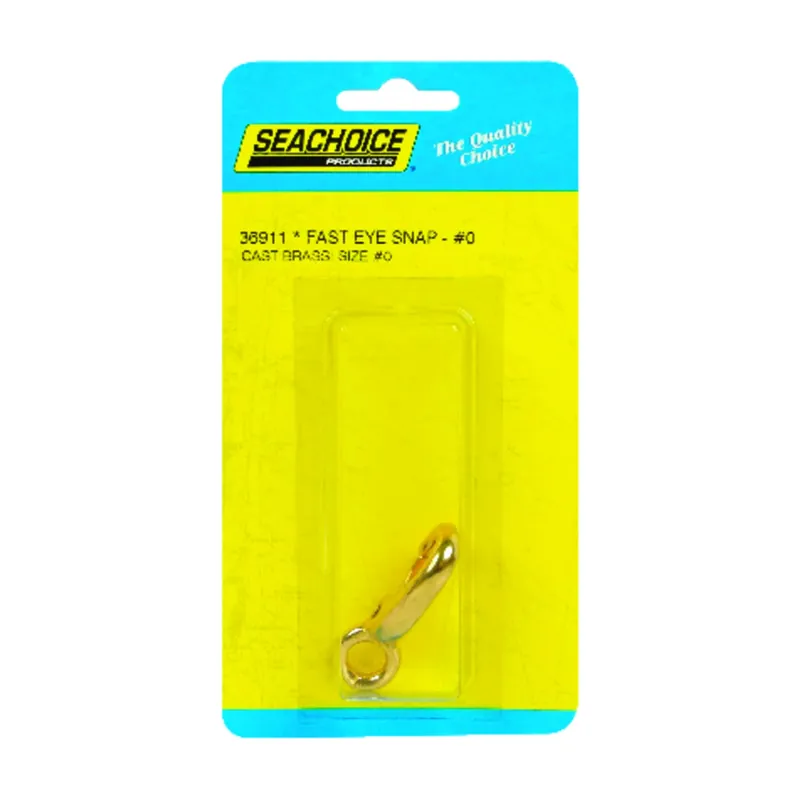 Seachoice Polished Brass 2 In. L X 7/16 In. W Fast Eye Snap 1 Pk