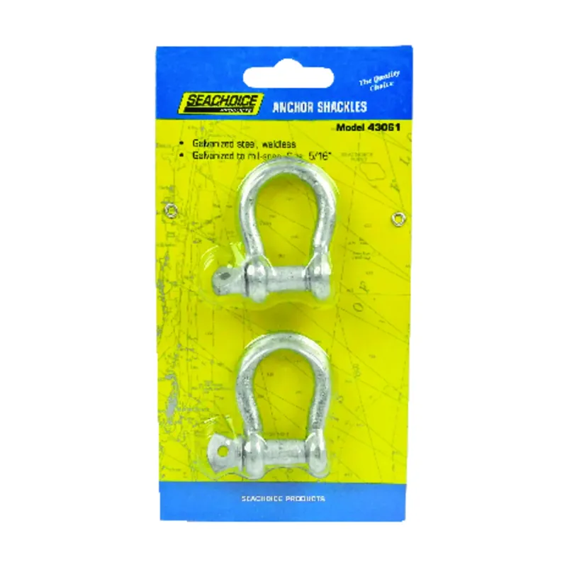 Seachoice Galvanized Steel 11.5 In. L X 5/16 In. W Shackle 2 Pk