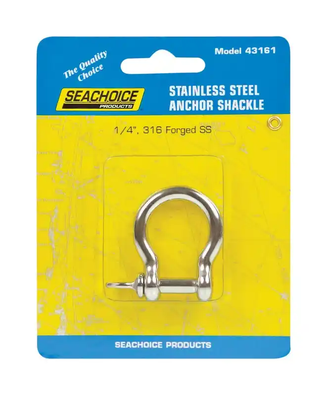 Seachoice Polished Stainless Steel 1 In. L X 1/4 In. W Shackle 1 Pk