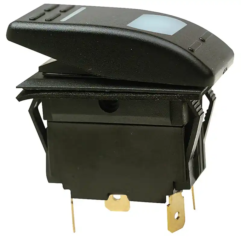 Illuminated Rocker Switch Dpdt Polycarbonate 12 Volts Black