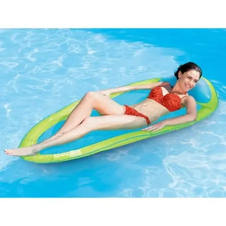 Spring Float Lounger - 66" Lime Green And Aqua Blue Pool Hammock