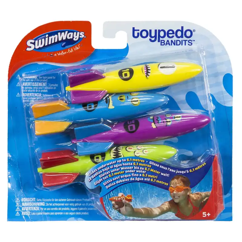 Toypedo Bandits Assorted Plastic Rockets Pool Diving Toy Set
