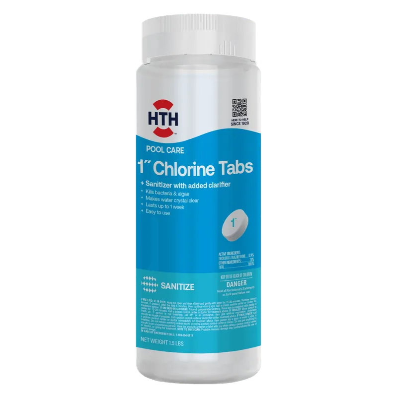 HTH Pool Care 1" Tablet Chlorinating Chemicals 1.5 Lb