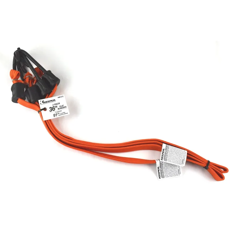 Keeper Orange Flat Bungee Cord 36 In. L X 0.315 In. 2 Pk