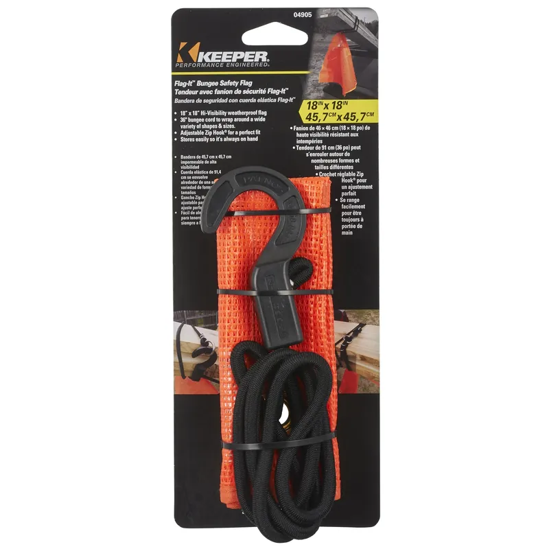 Keeper Flag-It Black/Orange Bungee Flag 18 In. L X 0.25 In. 1 Pk