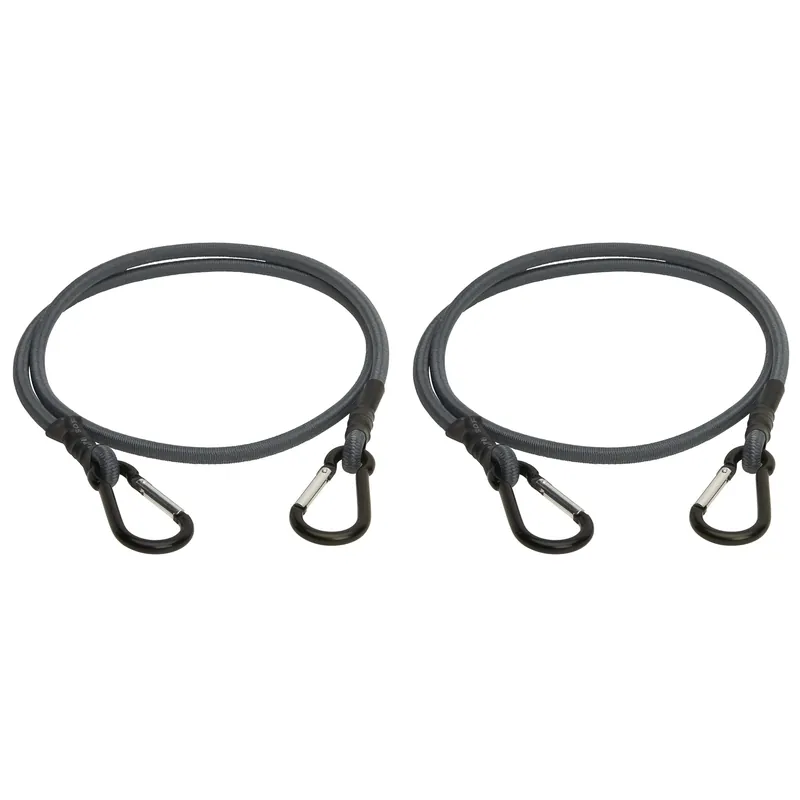 Keeper Gray Carabiner Style Bungee Cord 48 In. L X 0.315 In. 2 Pk