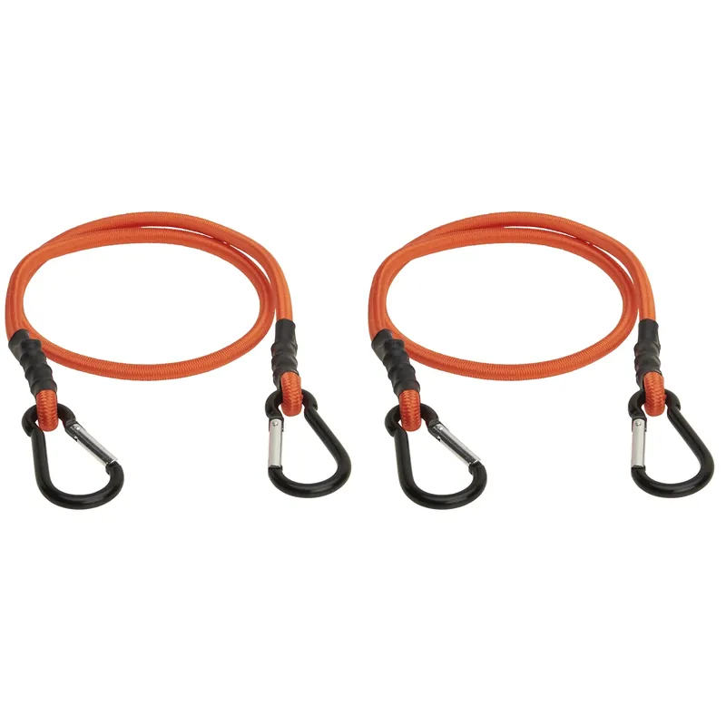 Keeper Orange Carabiner Style Bungee Cord 36 In. L X 0.315 In. 2 Pk