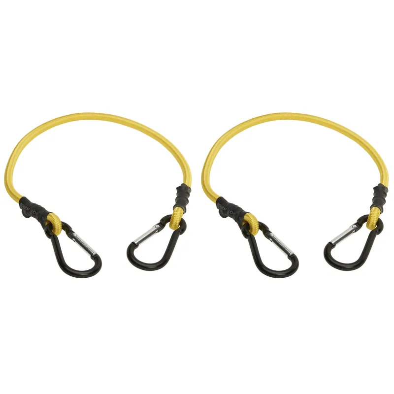 Keeper Yellow Carabiner Style Bungee Cord 24 In. L X 0.315 In. 2 Pk