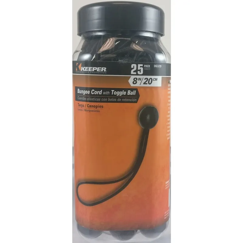 Keeper Black Bungee Ball Cord 8 In. L X 0.315 In. 25 Pk