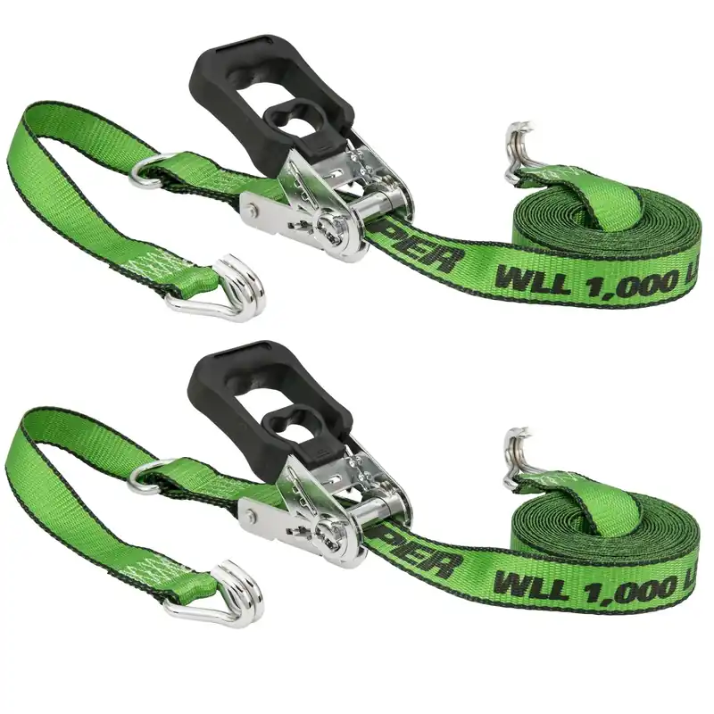 Keeper 1.25 In. W X 16 Ft. L Green Tie Down W/Ratchet 1000 Lb 2 Pk