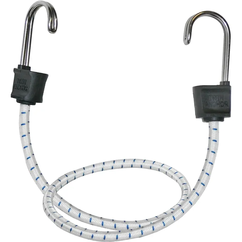 Keeper Twin Anchor White Bungee Cord 18 In. L X 0.315 In. 1 Pk