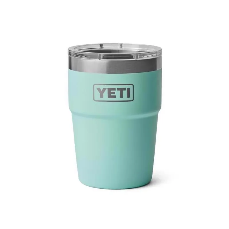 YETI Seafoam 16‑oz Stainless Steel Stackable Tumbler With Magnetic Slider Lid – BPA‑Free