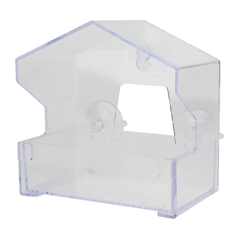 0.5 Lb Clear Plastic Window Bird Feeder With 1 Feeding Port