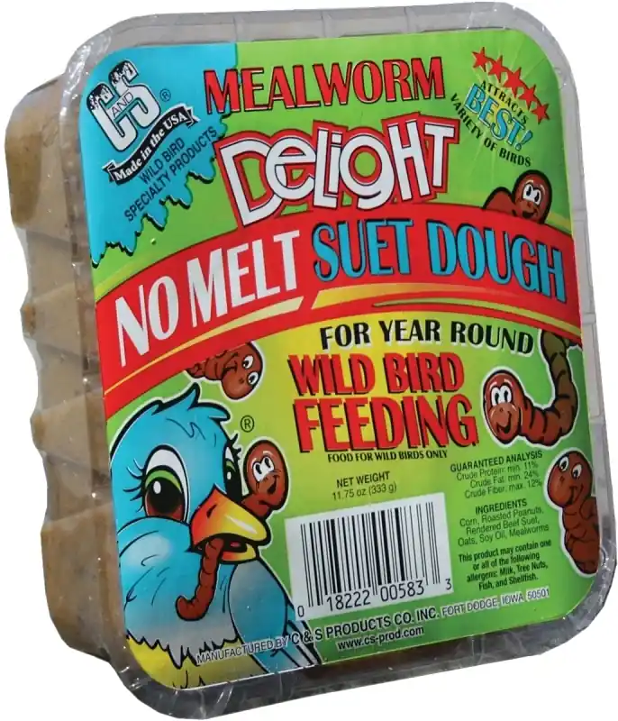 No Melt Suet Dough Cake, Mealworm Delight, 11.75 Oz.