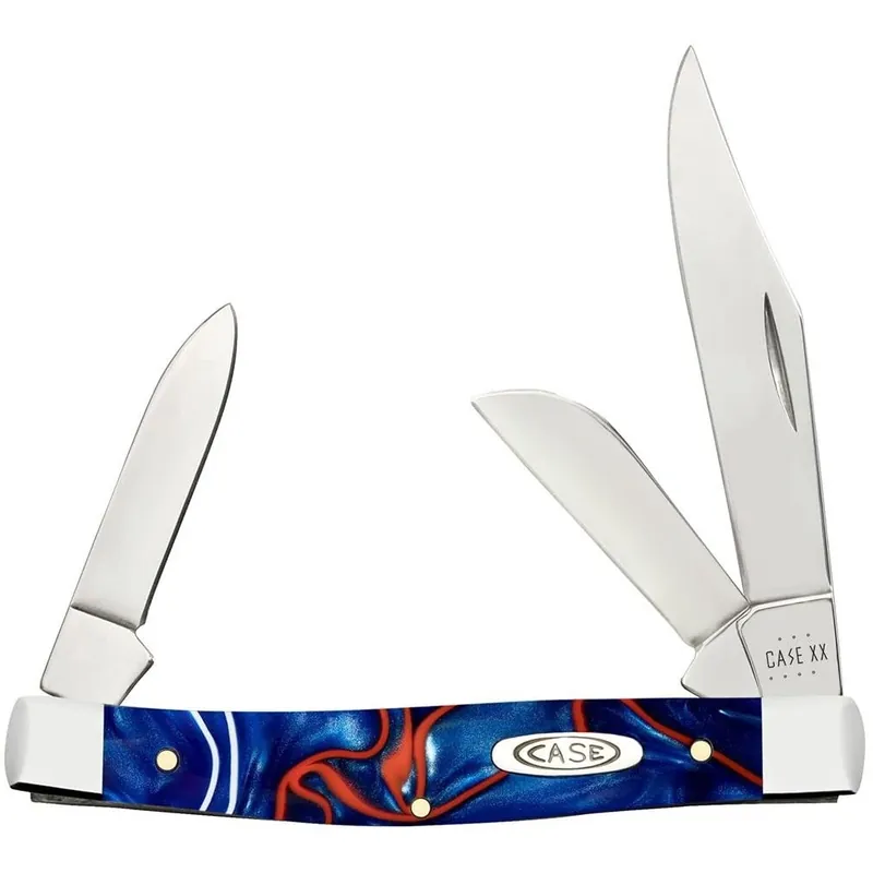 Patriotic Kirinite Smooth Medium Stockman Pocket Knife – Clip, Sheepfoot & Pen Blades, 3.25" Closed