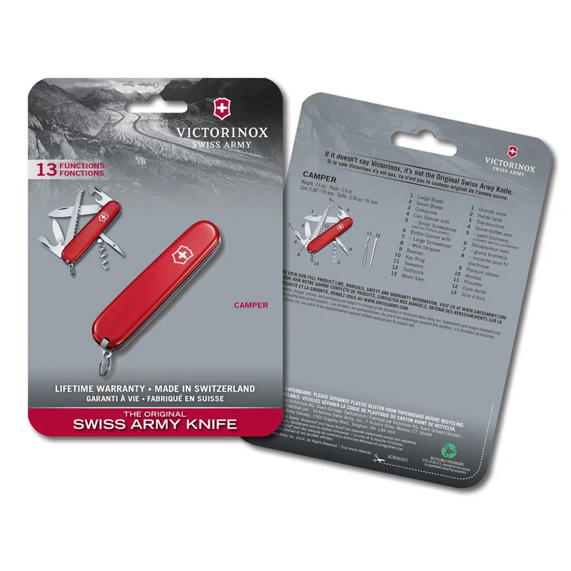 One-hand Trekker 12-function 4.37 In. Black Swiss Army Knife