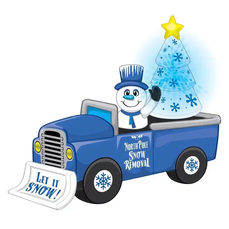 7.75 Ft. Inflatable Snowman In Snow Truck For Holiday Decor