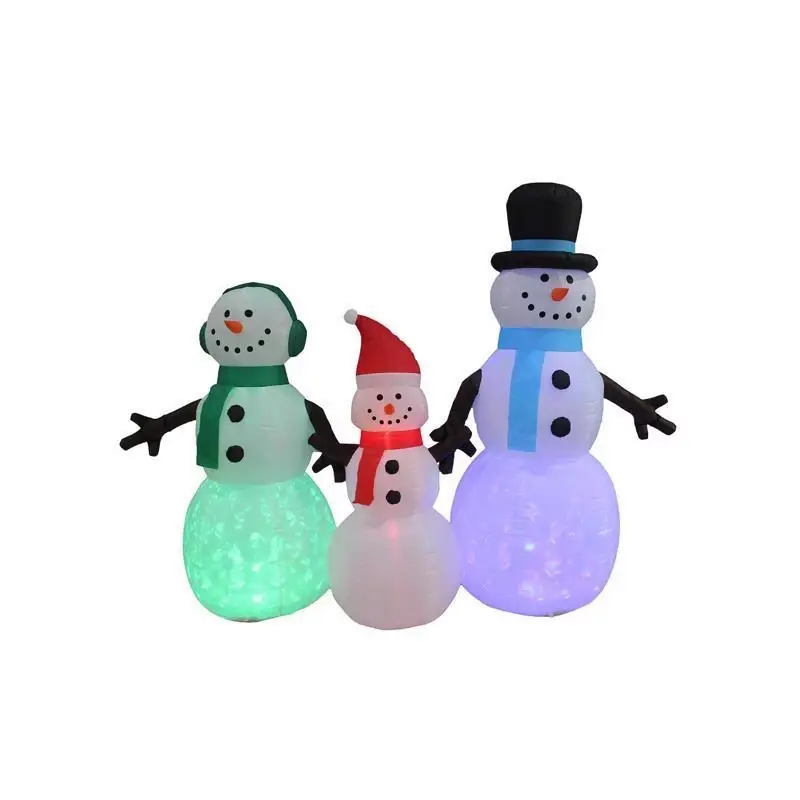 A Holiday Company Led Multi-color Snowman Family 6 Ft Inflatable
