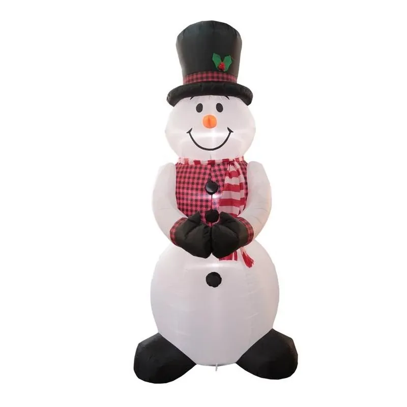 8‑Foot LED Inflatable Snowman With Vest – Celebrations Holiday Décor