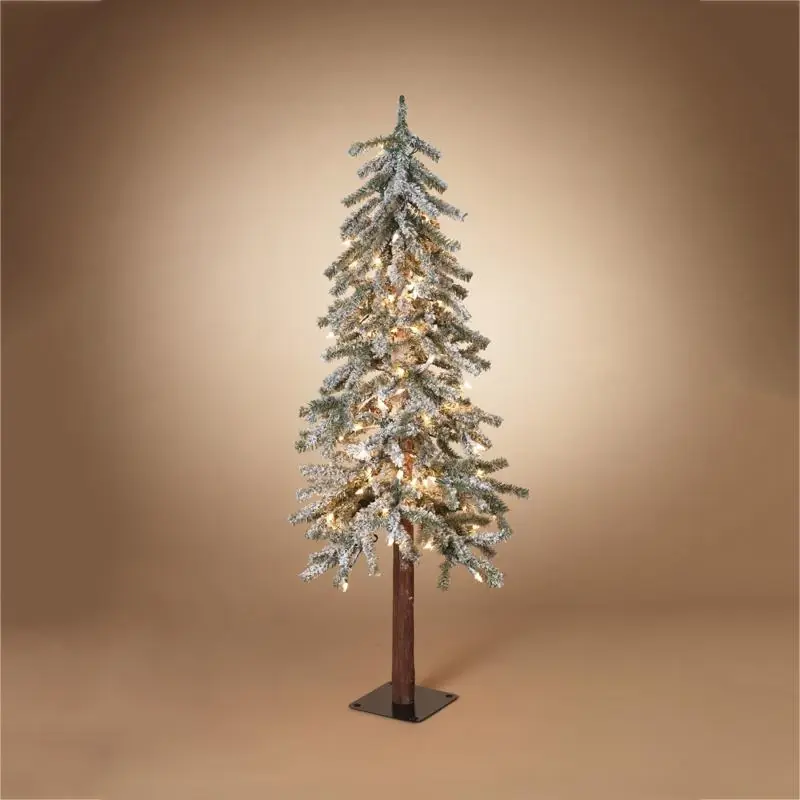 Gerson 4 Ft Led Electric Lighted Holiday Flocked Pine Christmas Tree