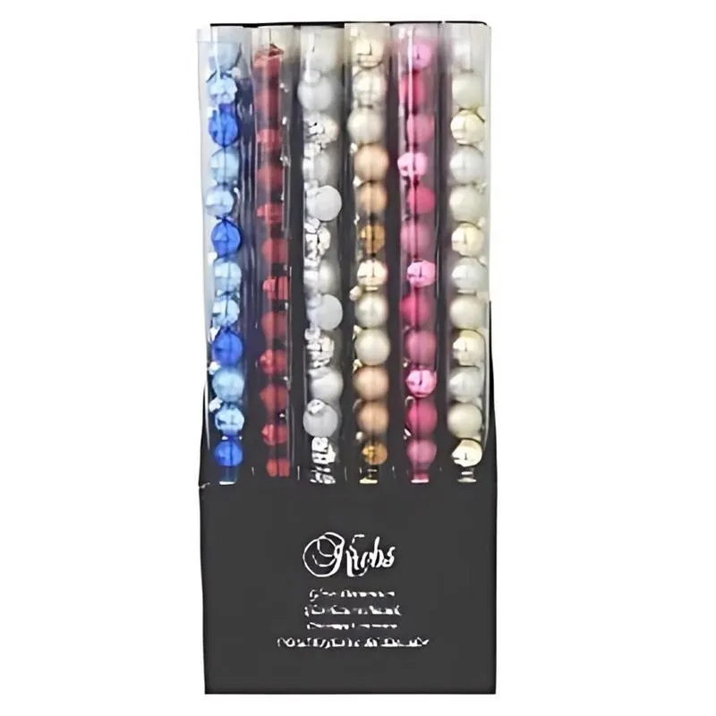 Krebs Mixed‑Color Mini Tube Glass Ornaments – Set Of 18