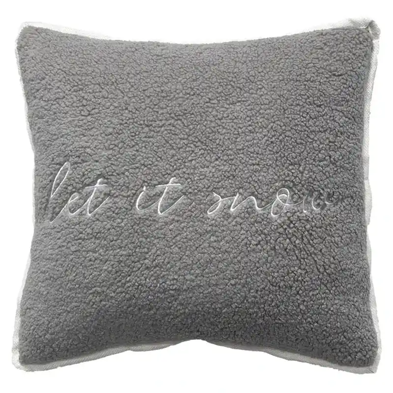 Celebrations Home Gray Let It Snow Pillow 16 X 5 Inches