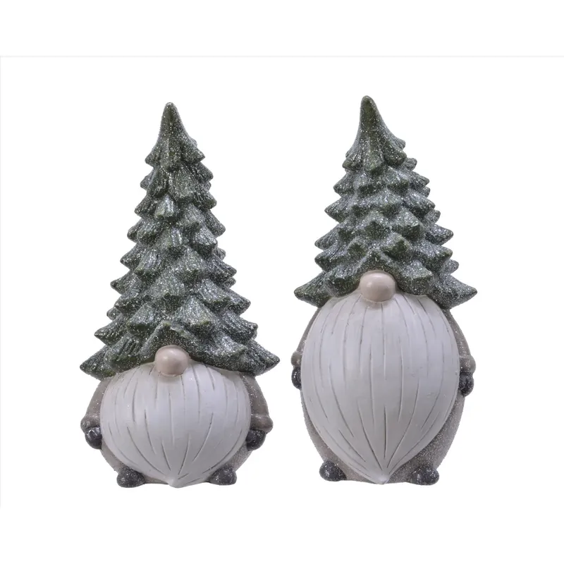 Multicolored Terracotta Gnome Figurine 11.4 In. Indoor Christmas Decor