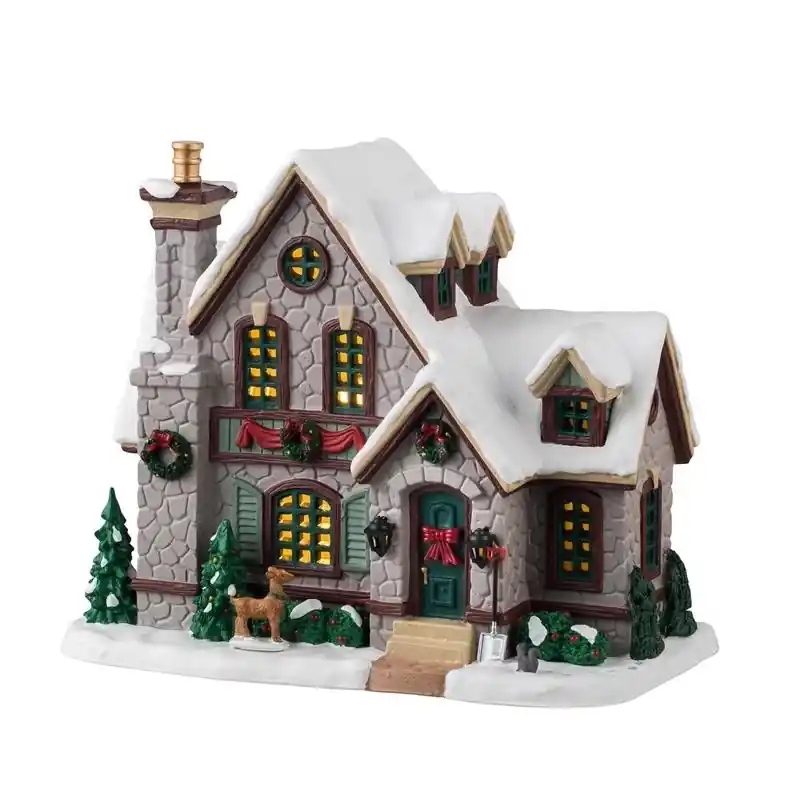 Lemax White Christmas House Christmas Village 17.72 X 12.99 X 13.25