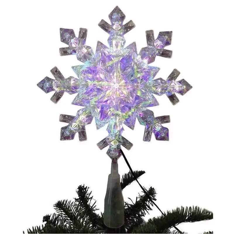 Celebrations 9.25" LED Snowflake Tree Topper – Cool White Light