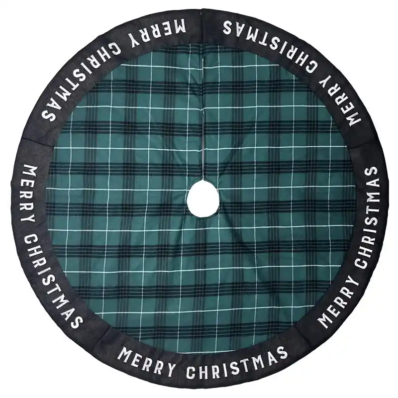 Home Merry Christmas Tree Skirt 27 In. Black/green/white Design