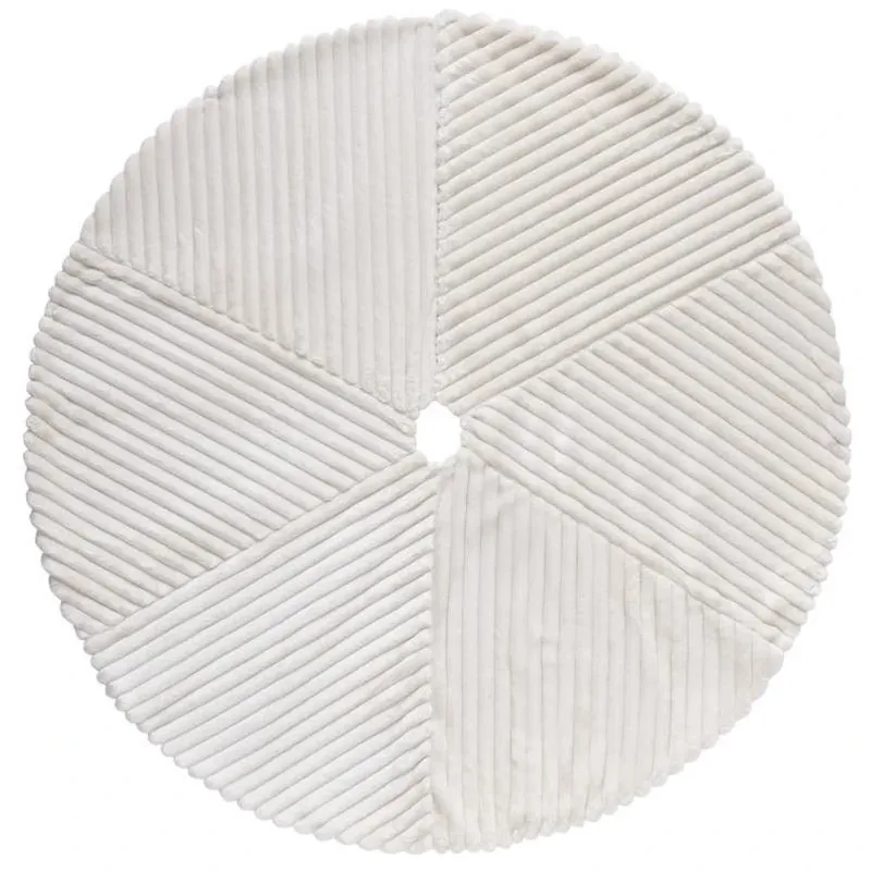 Dyno Ivory Corduroy Christmas Tree Skirt – 48‑Inch Festive Holiday Decor