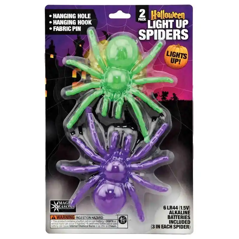 Shawshank LEDz LED Light Up Spiders 2 Pk