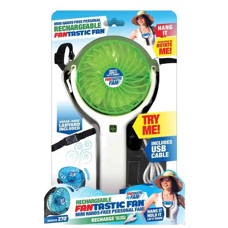Fantastic Fan 7.5 In. H Mini Rechargeable Fan - Green