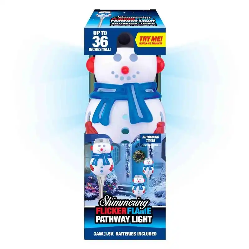 Shawshank LEDz Magic Seasons Shimmering Snowman Flicker Flame Pathway Light 1 Pk