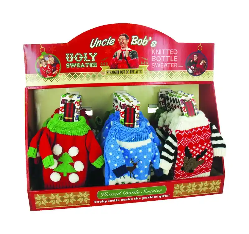 Uncle Bob‘s Christmas Ugly Bottle Sweater Polyester 1 Pk