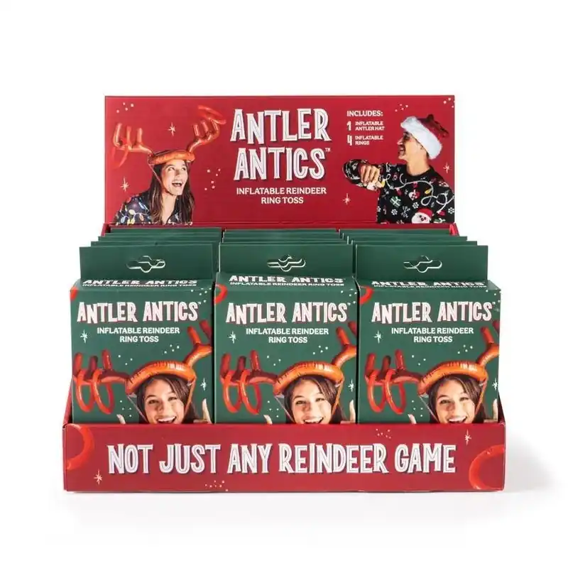 Antler Antics Reindeer Inflatable Game – Brown/Orange Holiday Outdoor Fun For Kids 10+
