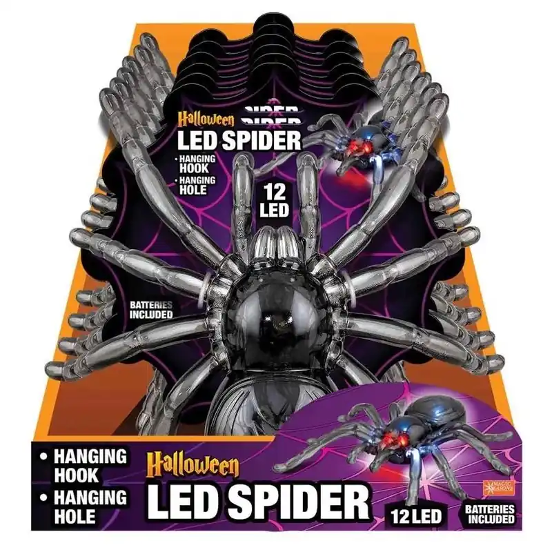 Multicolor LED Halloween Spider – 8‑Inch Spooky Illuminator