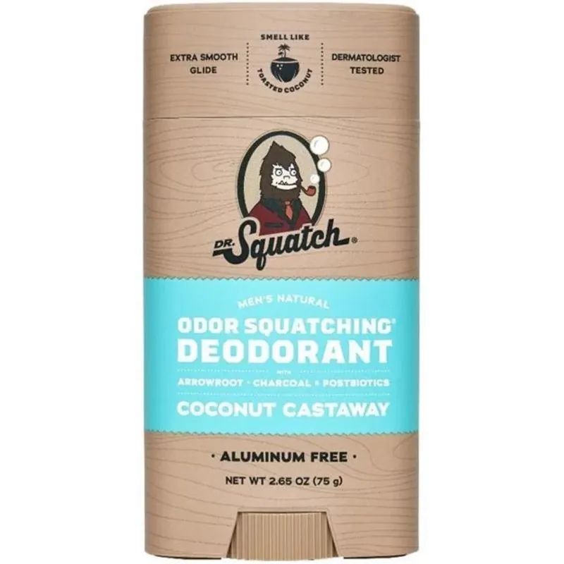 Dr. Squatch Coconut Castaway Natural Deodorant – 2.65 oz Aluminum‑Free