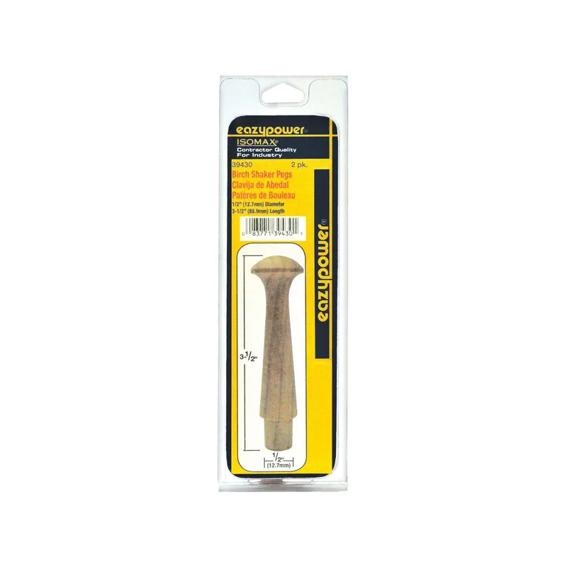 39430 0.5 X 3.5 In. Birch Shaker Peg - 2 Pack