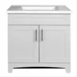 Shaker Vanity Combo, Fashion Grey Finish & White Marble Top, 30 In. Wide