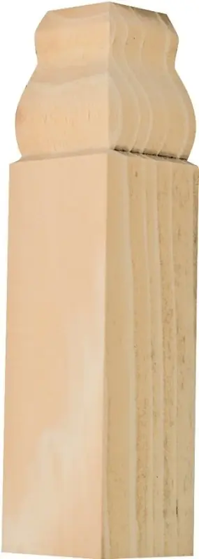 Trim Block Moulding, Corner Inside Base, Pine, 4.5 X 1.1 X 1.1 In.