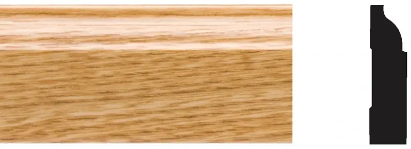 3/8 In. W. X 1-1/4 In. H. X 7 Ft. L. Imperial Oak Pvc Colonial Stop Molding