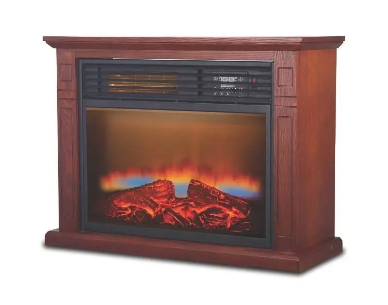Comfort Glow Mobile Electric Fireplace, 4600 Btu, Infrared Quartz, Remote Control, Oak Finish