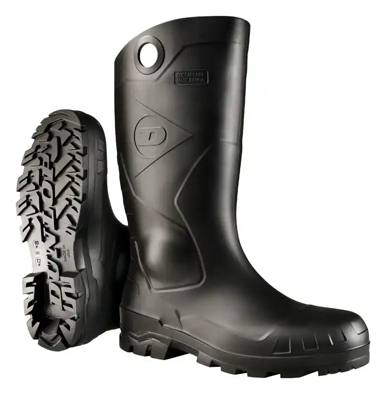 Dunlop Male Waterproof Boots Size 5 Black Pvc With Slip Resistant Outsole