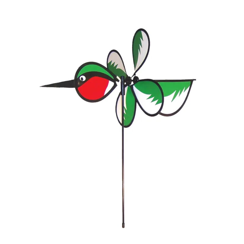 Multicolored Nylon 23 In. H Hummingbird Garden Stake Spinner