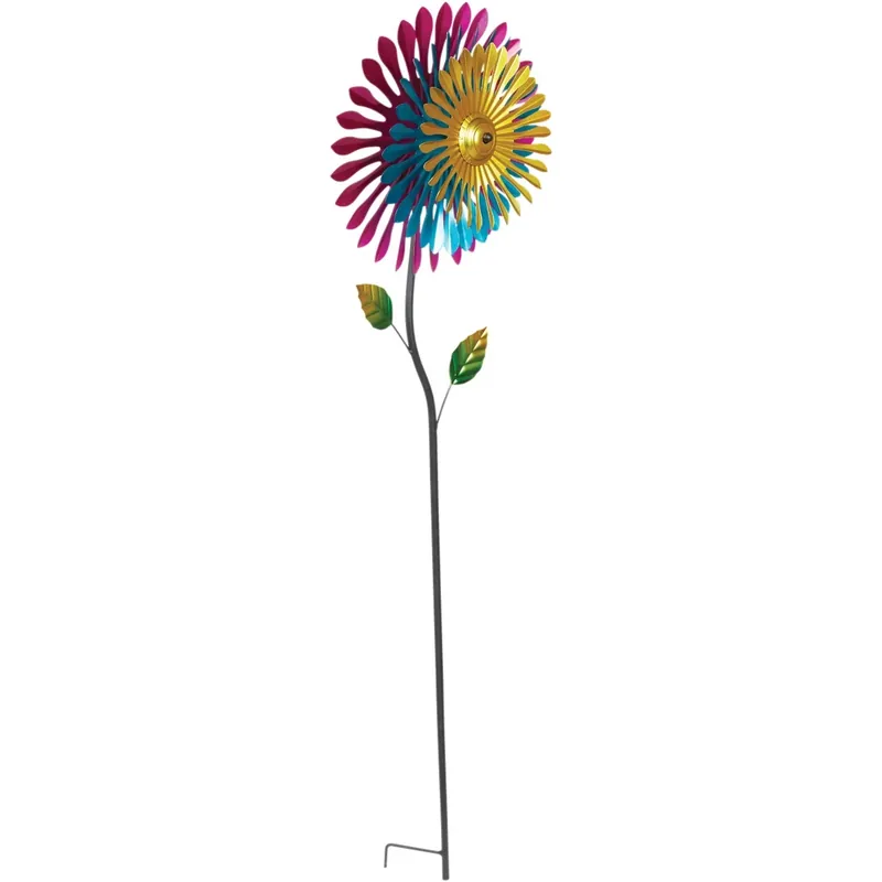 Alpine Multicolored Metal 47 In. H X 12 In. L X 6 In. W Wind Garden Stake Spinner