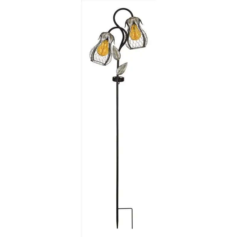 36 In. H Multicolored Glass/metal Tulip Solar Garden Stake