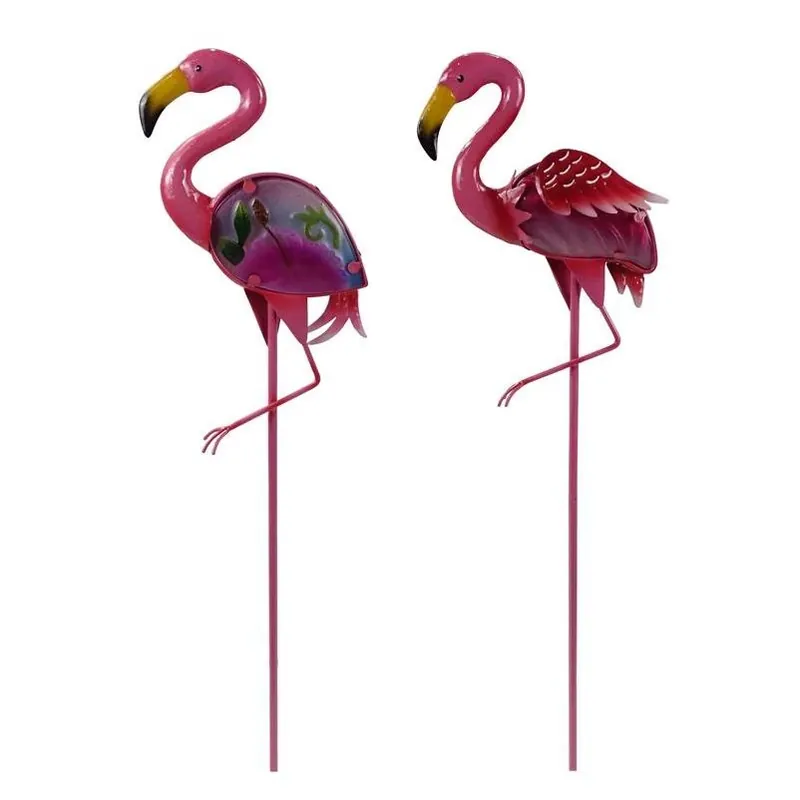 Alpine Pink Iron 33 In. H Solar Garden Stake