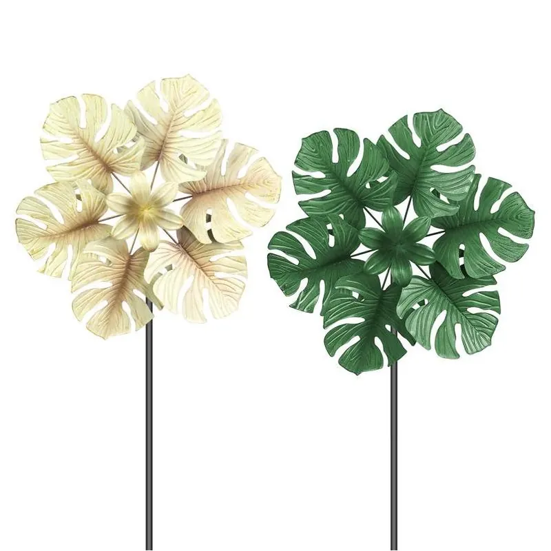 Exhart 12‑Inch Metal Monstera Garden Stake – Assorted Colors
